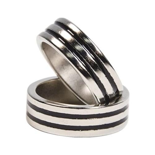 Black Two Circle Pk Ring Magic Tricks Strong Magnetic Magnet Ring Coin Finger Decoration 18/19/20mm Size Magic Ring Prop