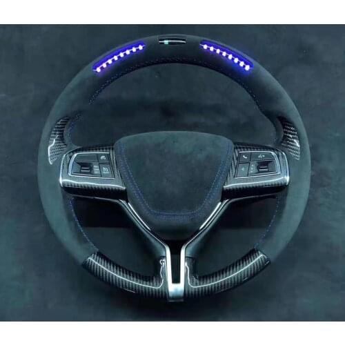 Cuatomized Forged LED Carbon Fiber Steering Wheel Alcantara Leather for Maserati Levante Ghibli Quattroporte 2016-2020