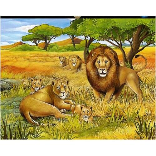Custom photo wallpapers 3d murals wallpaper Cartoon animal steppe lion bed head background wall papers home decor