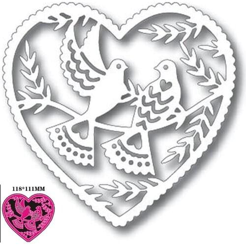 Doves In Love 2021 Metal Cut Dies Stencils for Scrapbooking Stamp/Photo Album Decorative Embossing DIY Paper Cards