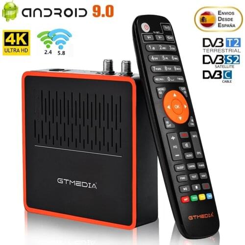 2021 GTMEDIA GT Combo 4K 8K HD Android 9.0 Smart TV BOX DVB-S2 T2 Cable Satellite Receiver Ccam Built In Wifi Support Europe Box