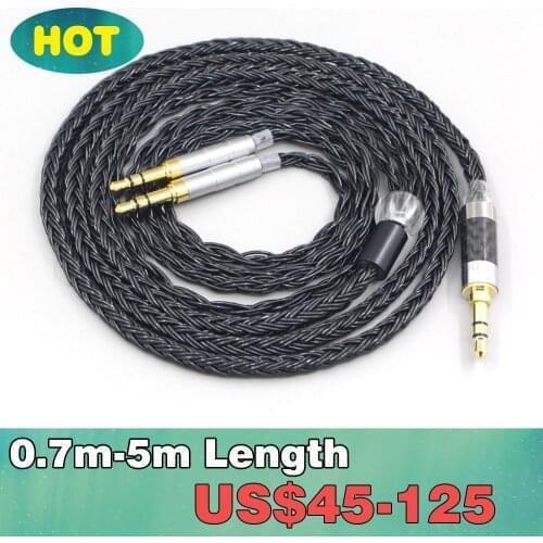 LN007425 16 Core 7N OCC Black Braided Earphone Cable For Beyerdynamic T1 T5P II AMIRON HOME Denon AH-D600 AH-D7100 Headphone