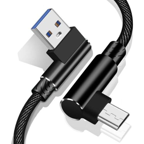 Dual Elbow 90 Degree Micro USB Fast Charging Cable Micro USB Phone Charger Charging Cord For Samsung Xiaomi Huawei Accessories