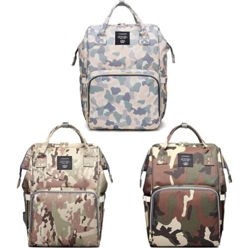 Camouflage Diaper Bag Baby Mummy Maternity Bag for Baby Nappy Bags Large Capacity Printed Men Baby Care Nursing Bags
