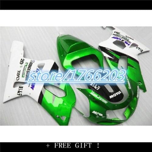 Fairing kits for SUZUKI GSXR600 GSXR750 2001 2002 2003 motorcycle fairings kit GSXR 600 750 01-03 green white