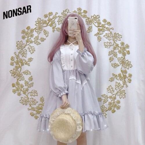 Mothybot New Lolita Dress Daily Design Doll Party Fresh Long Sleeve OP Princess 2021