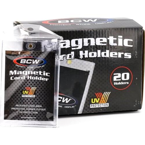 20 Pieces/Pack BCW 35pt Magnetic Card Holder Cases - Holds Regular MTG/TCG/YU-GI-OH Hockey Cards protector 65X90MM Card Sleeves