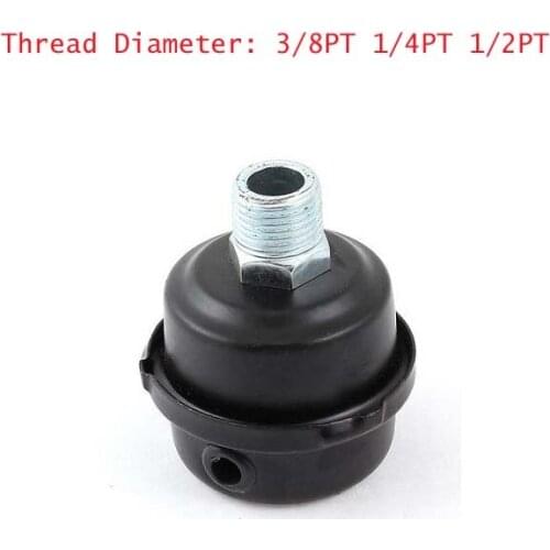 1pc 3/8PT 1/4PT 1/2PT Thread Diameter Metal Air Compressor Intake Filter Silencer Mufflers