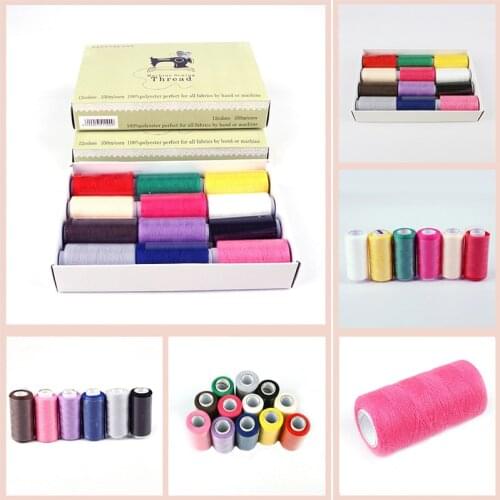 12Pcs Sewing Thread Polyester Thread Set Strong And Durable Sewing Threads For Hand Machines