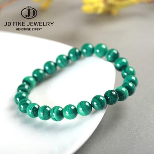 Natural Semi Precious Stone Round Malachite Beads Bracelet Green Color 6mm/8mm/10mm Size For Choose Lucky Amulet Prayer