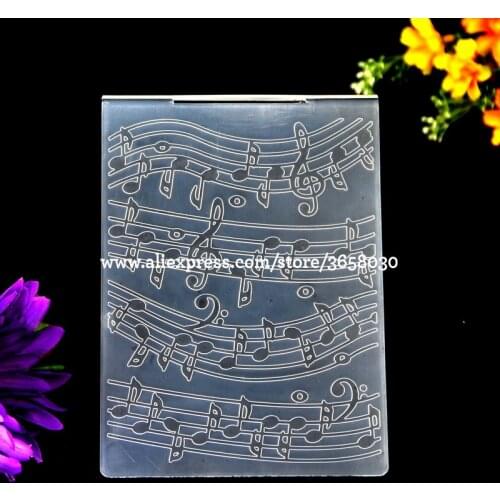 Music Notes Plastic Embossing Folder For Scrapbook DIY Album Card Tool Plastic Template 10.5x14.5cm 8070701