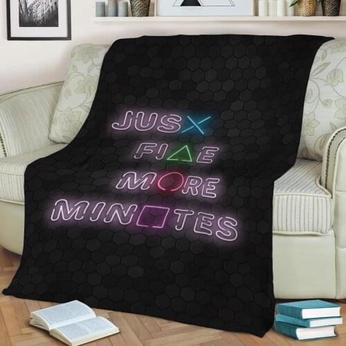 Just Five More Minutes Throw Blanket Print on Sherpa Blankets Soft for Sofa Customized DIY Plush Thin Quilt