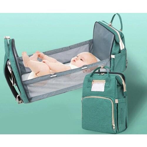 Portable Multifunctional Large Diaper Backpack Folding Baby Bed Large Backapack Mommy Shoulder Bags Travel Outdoor