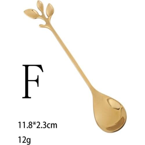 Tableware Sakura Flower Shape Sugar Stainless Steel Tea Coffee Spoon Teaspoons Ice Cream Leaf fork Flatware Kitchen Tool