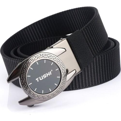 Simple canvas belt mens automatic buckle woven belt young people leisure personality trend outdoor quick-drying belt