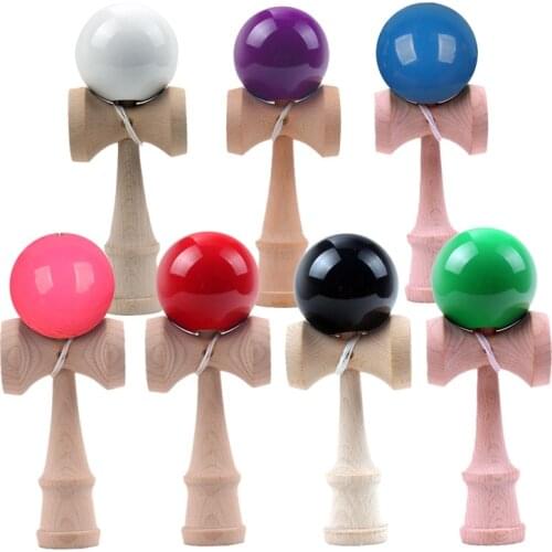 PU Paint Kendama 18CM Wooden Toys Japanese Traditional Fidget Ball Kendamas Skillful Juggling Ball Outdoor Sports Toys