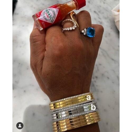 Janekelly Luxury 2PCS Dubai Bangle Ring Set Fashion Jewelry Sets For Women Wedding Engagement brincos para as mulheres 2020