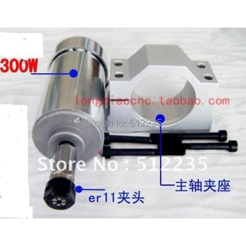Air Cooled 300w, DC 12V - 48V Spindle Motor with Collet ER11 for Wood, Metal, PCB Engraving