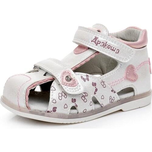 Summer Girls Closed Toe Sandals Toddler Kids Children Sandals for Baby Girls Floral Princess Orthopedic Walking Shoes