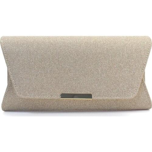 Solid Leather Glitter Envelope Evening Bags Banquet Clutches Formal Business Pouch With Chain Fashion Party Luxury Purse Bag