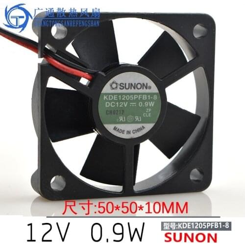 SUNON KDE1205PFB1-8 DC 12V 0.9W 50x50x10mm 2-wire Server Cooling Fan