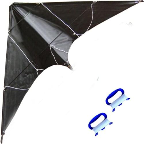 47 Inch Black Dual Line Stunt Kites / 1.2m Kite With Handle And Line Good Flying