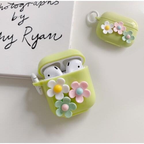 Cute Korea flower Protect Case For Apple AirPods 1/2/3 Earphone Accessories case candy Silicon Charging Box Airpods PRO cover