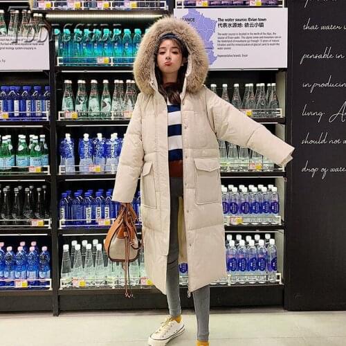 2019 Winter Female Long Jacket Woman Parka Outerwear Fur Collar Warm Parkas