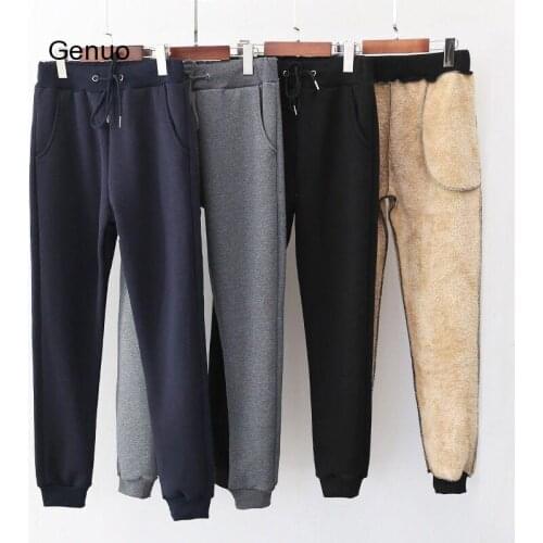 Winter Women Pants Casual Loose Thicken Warm Women Pants Female Long Trousers Outwear High Waist Solid Harem Pants 2Xl