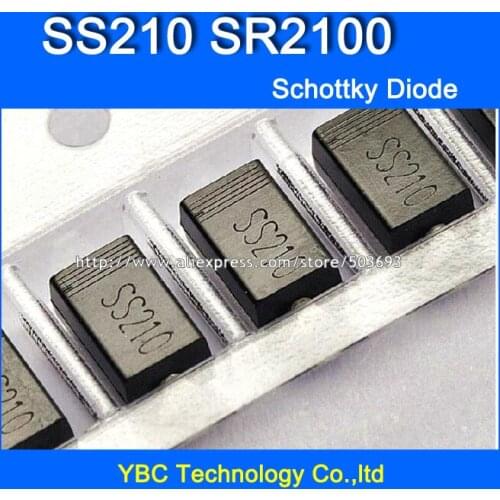 100pcs/lot SS210 SR2100 2A/100V A Type Schottky Diode
