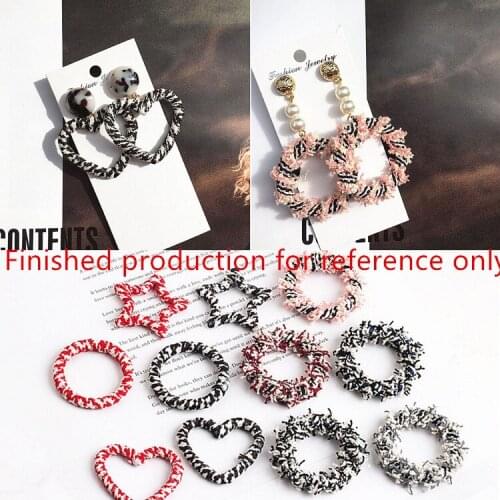 2017 New style color print geometry rounds/stars/hearts shape fashion handmade bead charms diy jewelry earring pendant accessory