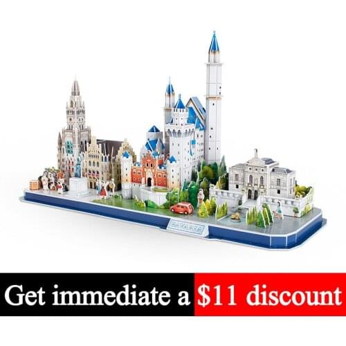 No-glue Pre-cut Germany Bavaria Handmade House 3D Paper Model Puzzle Papercraft DIY Construction Kids Adult Craft Toys MC267h