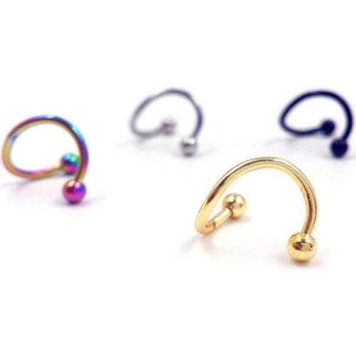 4pcs Fashion Medical Stainless Steel S Twist Studs Nose Ring Women Piercing Lip Ear Ring Body Clip Hoop Jewelry Gift