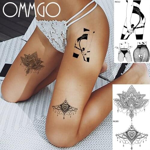 Abult Sexy Girl Net Pants Temporary Tattoos Paper For Men Women Tatoo Paste Body Art Neck 3DTatoo Waterproof Fake Tattoo Sticker