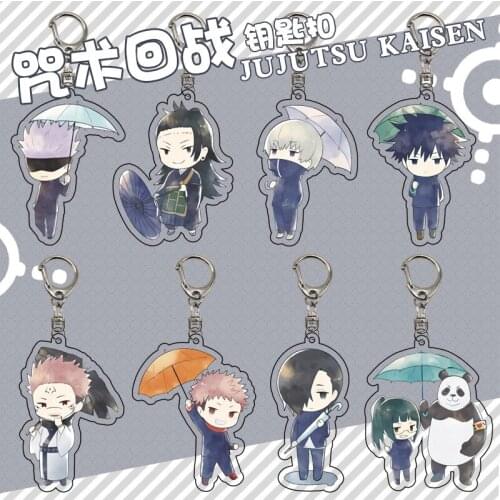 Q VersionTrendy Hot Sale Jujutsu Kaisen Acrylic Keychain Anime Peripheral Keying CP Pendant Key Chain