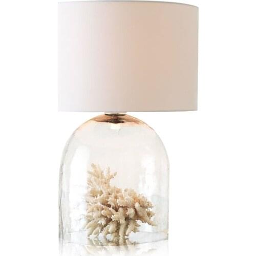 American Pastoral Glass Table Lamp Bedroom Bedside Fabric Table Lamp Nordic French European Style Living Room Country Retro