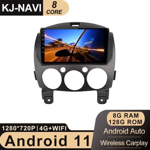 DSP IPS 6+128GB Android 11 Car Radio Video For MAZDA 2 2007 2008-2014 CARPLAY Player Stereo Multimedia Navigation GPS 4G LTE BT