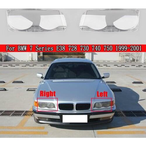 Car Front Headlight Lens Cover Lampshade Glass Lampcover Caps Headlamp Shell For BMW 7 Series E38 728 730 740 750 1999-2001