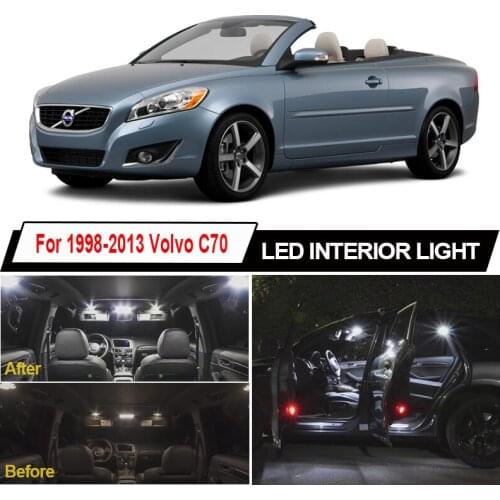 Canbus Error Free White Car Lamps LED Interior Map Dome Light Kit For 1998-2013 Volvo C70 Reading Trunk License Auto Lighting