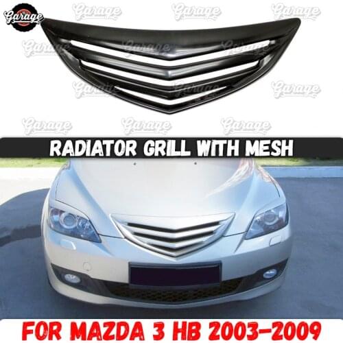 Radiator grille case for Mazda 3 HB BK 2003-2009 strips style ABS plastic accessories protective body kit car styling tuning
