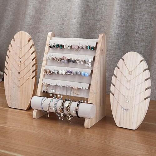 Wooden Jewelry Display Stand Bracelet Earring Holder T-Bar Display Bracelets Anklets Jewelry Display Stand Packaging Jewelry Too