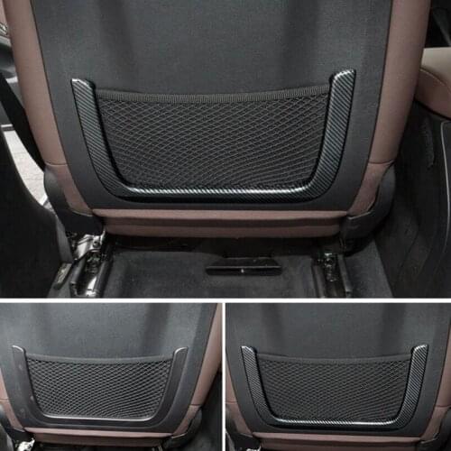 For BMW X3 2018 2PCS Carbon Fiber ABS Chrome Car Front Row Back Seat Net Bag Frame Cover Trim Moldings Car Styling Accessories