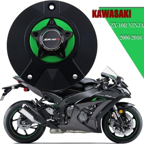 For KAWASAKI ZX-10R NINJA 2006-2016 Logo 8 Colors CNC Aluminum Keyless Motorcycle Accessories Fuel Gas Tank Cap Cover