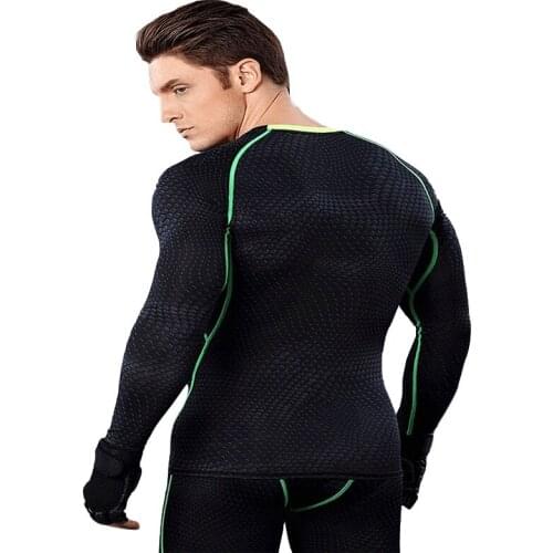 Fashion Long Sleeve Mens T-shirts 3D Print Tight Skin Compression Shirts for Men Breathablee Male Body Building Top Fitness