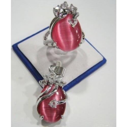 Hot sale new Style 3 Farben-Charme GR n Blau opal / Pink / 18KGP CZ Anh by nger Ring Set