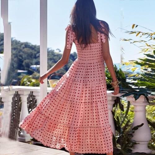 Hirigin vintage slim sexy women dress stripe print suspender long dress ladies casual fashion summer vacation beach party dress