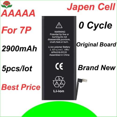 ISUN 5pcs/lot original quality 0 cycle mobile battery for iPhone 7 Plus 2900mAh 3.82V battery replacement