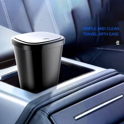 Click Open Car Trash Bin Portable Storage Box Mini Wastebasket Pressing Type Waterproof Auto Interior Accessories