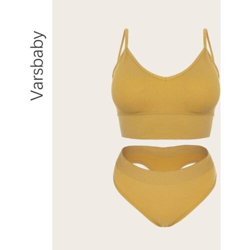 Varsbaby Women Top Oversized Lingerie Set Seamless Cotton Tops Low Waist G-String Underwear Set Soft Wear Lingerie Solid Color