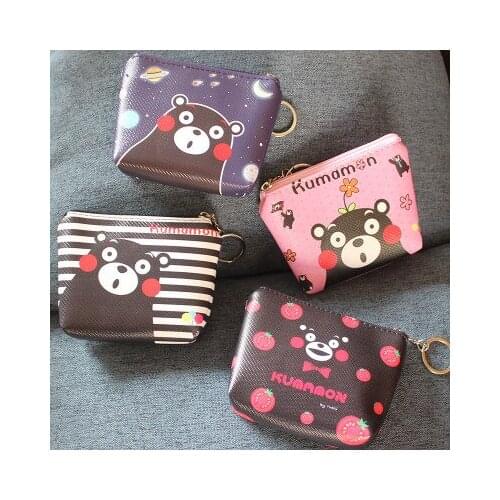 IVYYE Kumamon Style Anime PU Coin Purse Cartoon Change Bags Coins Wallet Card Key Storage Birthday Gifts